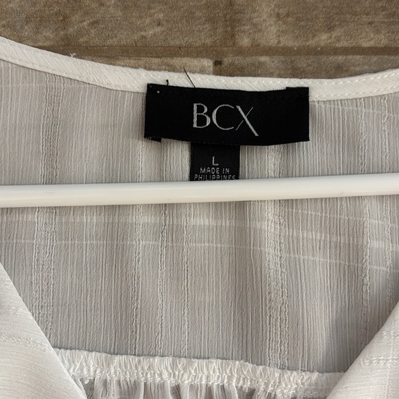 BCX White Ruffle Blouse with Flared Sleeves - Picture 2 of 4